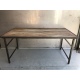 Folding table natural old wood,iron frame 180x90H83cm (5123)