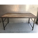 Folding table wood,iron frame 180x90H83cm (5123)