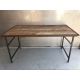 Folding table natural old wood,iron frame 160x80H80cm (5124)