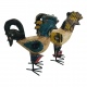 Rooster wood with iron H22cm(5659) 