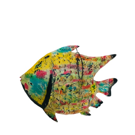 Iron big fish Picasso 85x17x67cm