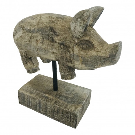 Wooden pig on stand17x19(5703)