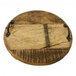 Tray round old wood D27(3016)