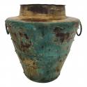Vase iron turq. S D36H40 (5802)