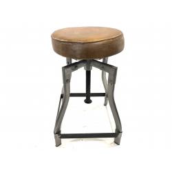 Iron stool leather seat