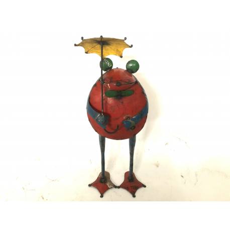 Frog with umbrella H58cm