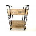 Trolley with 2 drawers black frame 84x40H110cm (5377)