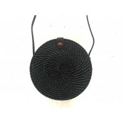 Round bag rattan black (3583)