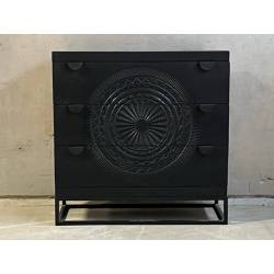Cabinet carving 3-draw. black(3833)