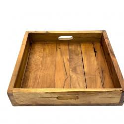 Tray old wood 35x35cm (3726)