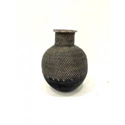 Vase rattan/wood S H40cm (80065)