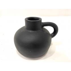 Vase w. ears black 16cm (80116)