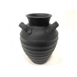 Vase 3 ears black H27cm(80118)
