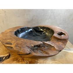 Bowl black marmer D30cm(80295)